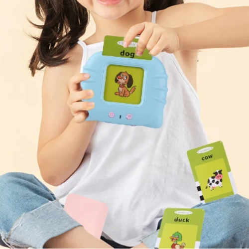 girl holding Smarty Cards