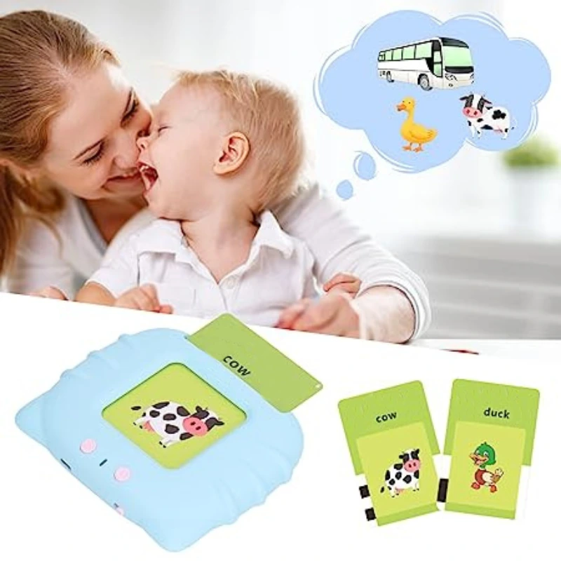 girl holding her kid and learning with Smarty Cards